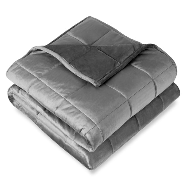 Bare Home Manta con Peso de 17 Libras para Adultos, 60" x 80", Vellón Minky, Gris