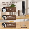 thumbnail image 3 of Milk Frother Wand Drink Mixer -6W Handheld Milk Frother Electric Whisk - Easy-Clean Stainless Steel Frother Wand & Mini Blender - Electric Coffee Frother for Milk Coffee Lattes, free Stable Stand, 3 of 12