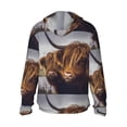 thumbnail image 3 of Gaeub Portrait Of Highland Cow With Its Baby Cow Men's and Women's UPF 50+ Long-Sleeved Sun Protection Clothing, Fishing Shirt Long Sleeve Zip - Large, 3 of 9