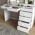 thumbnail image 6 of Ember Interiors Polly Modern White Painted Vanity Table, Lights, USB Port, for Bedroom, 6 of 6