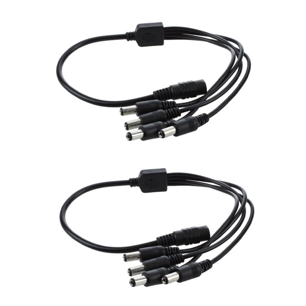 2X 1 A 4 DC Divisor de 4 Puertos de Alimentacion Adaptador de Camara CCTV Cable