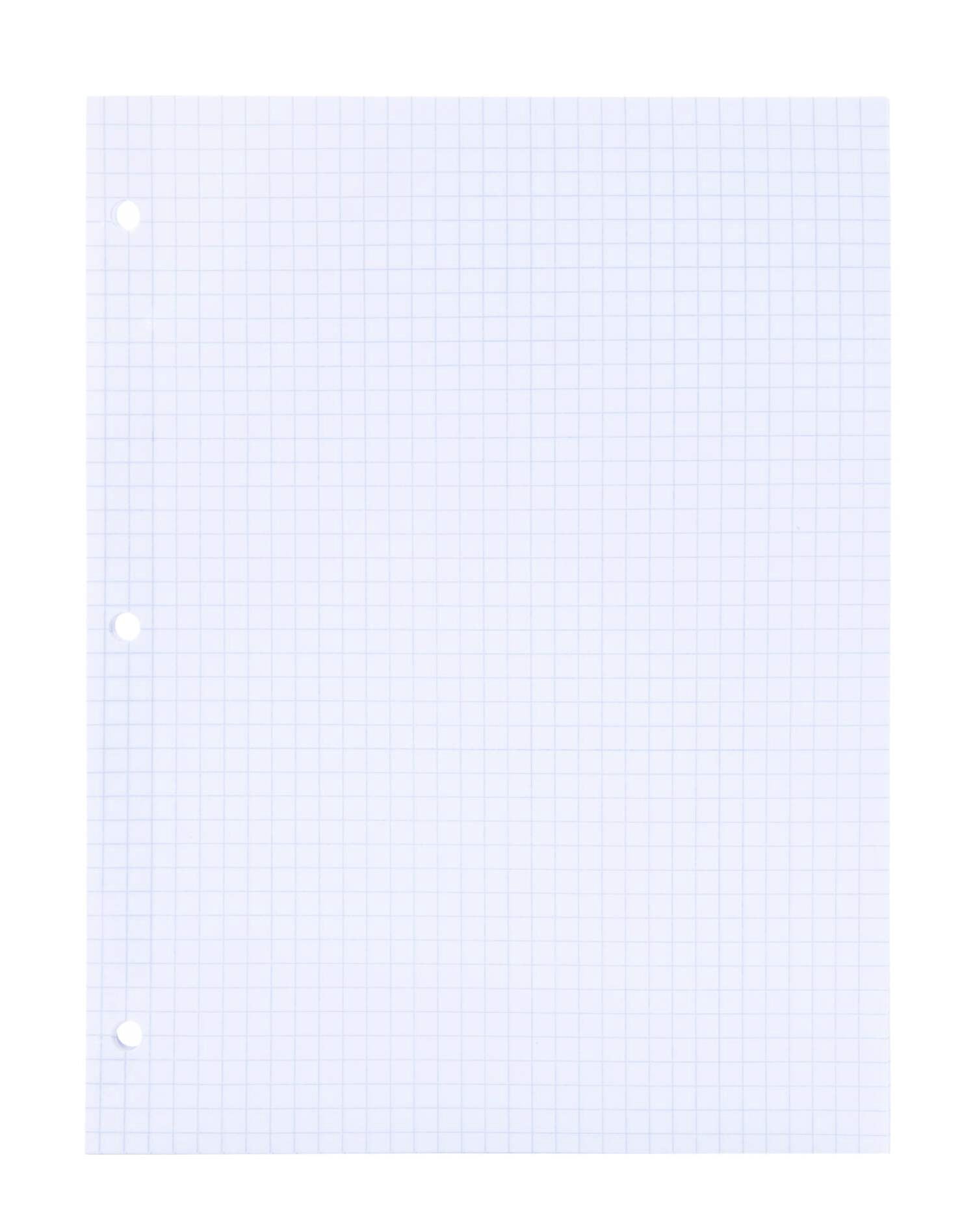 Reinforced Filler Paper (4 Pack) - Graph Ruled - 3hole punched and reinforced for ring binders