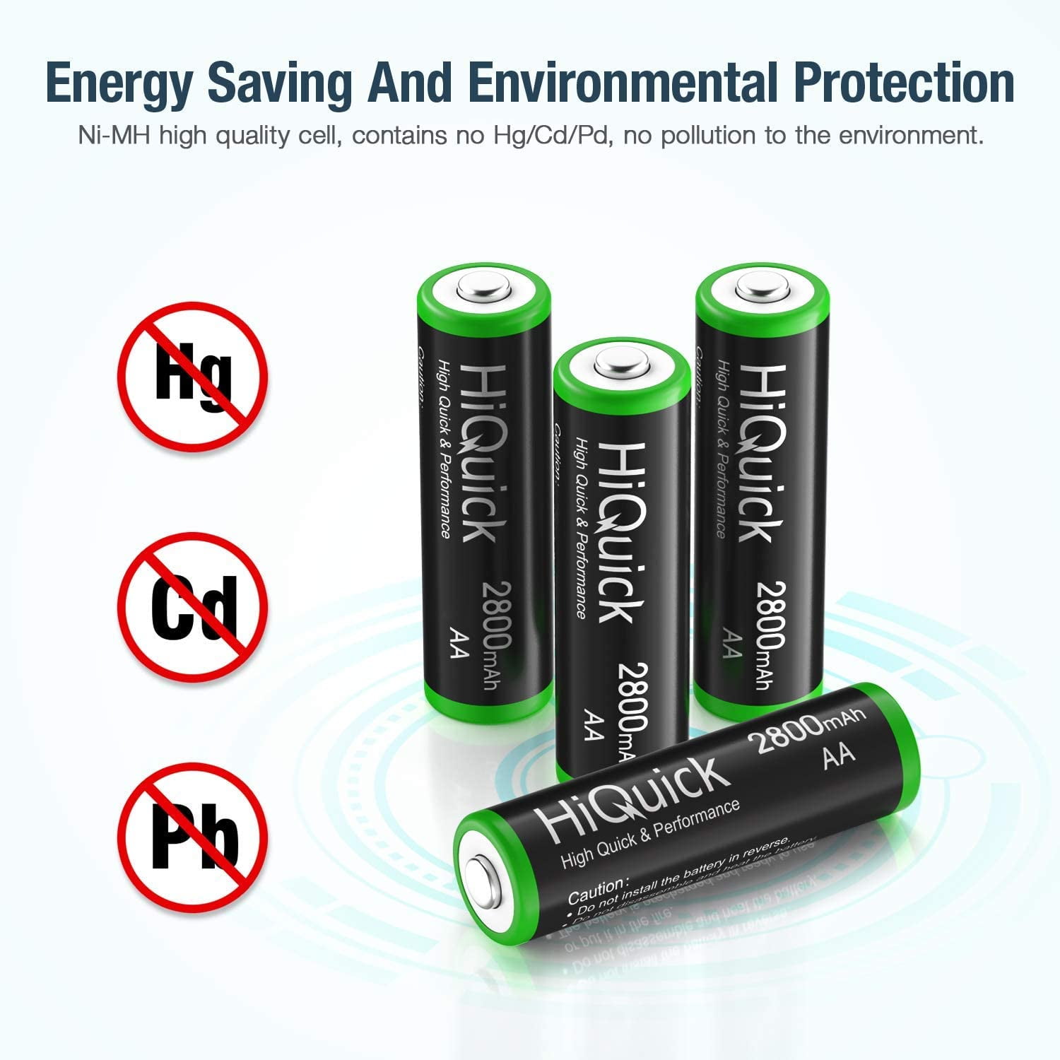 HiQuick AA AAA Batteries Combo - 8 Pack 2800mAh AA & 8 Pack 1100mAh AAA Ni-MH Rechargeable (1.2V)