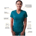thumbnail image 3 of Adar Pro Scrubs For Women - Modern V-Neck Scrub Top - P7002 - Caribbean Blue - XXS, 3 of 6