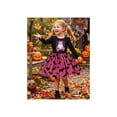 thumbnail image 5 of Girls Dress Black Pink Ghost Bat Long Sleeve Holiday Halloween Tulle Party Knee Length Dress 4 Years, 5 of 9