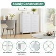 thumbnail image 7 of TINKLE WELL Storage Dresser with 4 Drawers, Removable Bins, Modern Wide Soft Fabric Chest Organizer for Bedroom, Hallway, White, 7 of 7