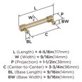 thumbnail image 5 of Amerock Faraday 3-3/4 inch (96mm) Center-to-Center Golden Champagne Cabinet Pull, 5 of 6