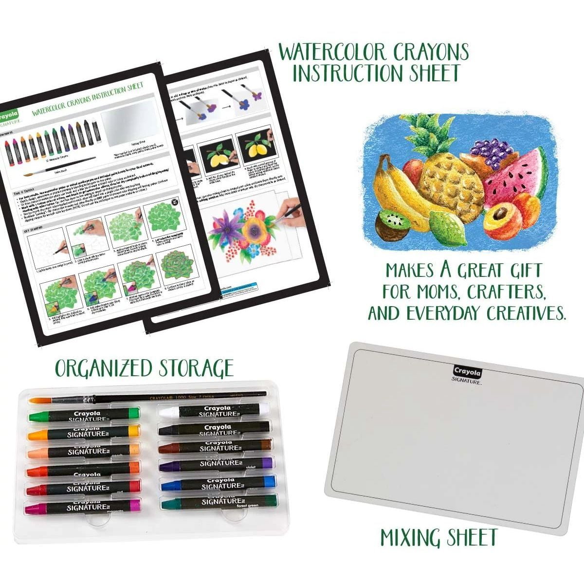 Crayola Signature Watercolor Crayon Sticks Paint Set, 12 Ct, Adult & Teen Stocking Stuffers, Holiday Arts and Crafts
