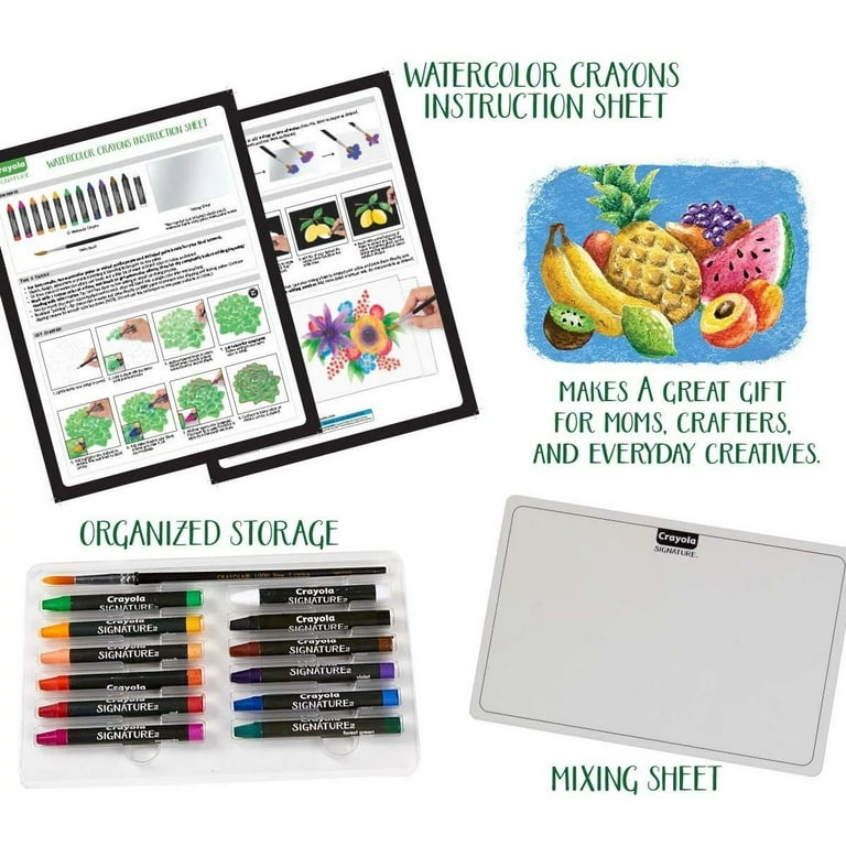 Payons® Watercolor Crayons, With Brush, Assorted Colors, Set