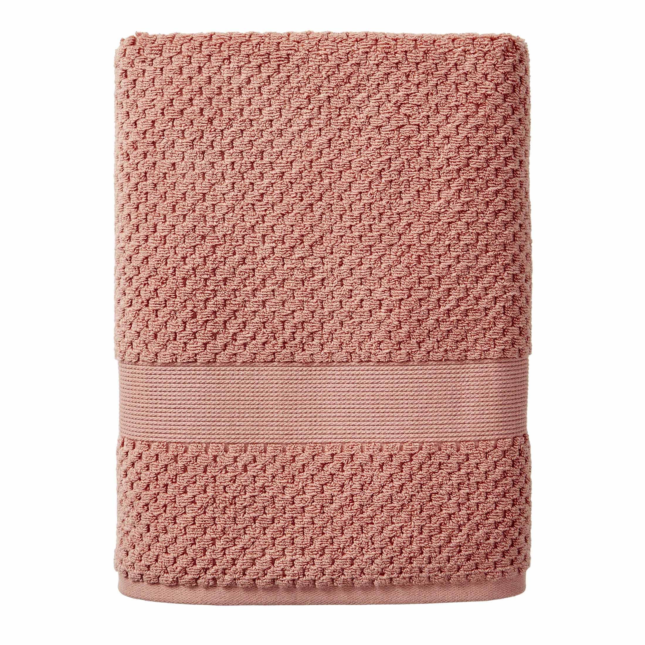 Better Homes & Gardens Signature Soft Cotton Popcorn Texture 6-Piece Bath Towel Set, Old Rose