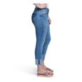 thumbnail image 3 of SEVEN7 Womens Blue Frayed Pocketed Cropped Cuffed Jeans Juniors 0, 3 of 4
