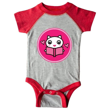 

Inktastic Reading Gift Cat with Book Gift Baby Girl Bodysuit