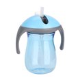 thumbnail image 1 of Botella de agua portátil yuxing 270 ml con asas dobles y pajita azul, 1 of 5
