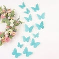 thumbnail image 3 of Balsa Circle 12 Turquoise 4.6" 3D Butterfly Wall Decals DIY Crafts Removable Stickers, 3 of 8