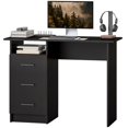 thumbnail image 1 of Black 39" Computer Desk with 3 Drawers & Shelf | Modern Home Office Writing Table for Bedroom & Study | Particle Board Desk, 1 of 7