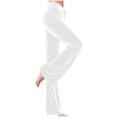 thumbnail image 2 of Women High Waist Velvet Yoga Pants Flared Stretchy Wide Leg Velvet Yoga Trousers Soft Plush Velour Bootcut Slacks, 2 of 7