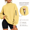 thumbnail image 5 of Evdexr Womens Sweatshirts Side Zip Pocket Long Sleeve Sweaters Oversized Mock Neck Loose Fit Tops Travel Comfortable Sweatshirt Yellow 2XL, 5 of 8