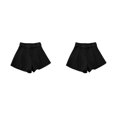 thumbnail image 3 of Qarigey Pantalones cortos casuales Ropa de mujer Pantalones sueltos Superficie lisa Estilo simple Diseño elegante Traje de verano Exquisito Negro METRO 2Conjunto, 3 of 6