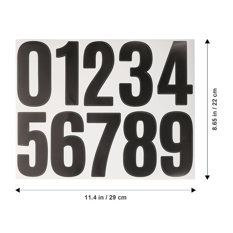 6 Sheets Large Number Stickers Adhesive Numbers Stickers for