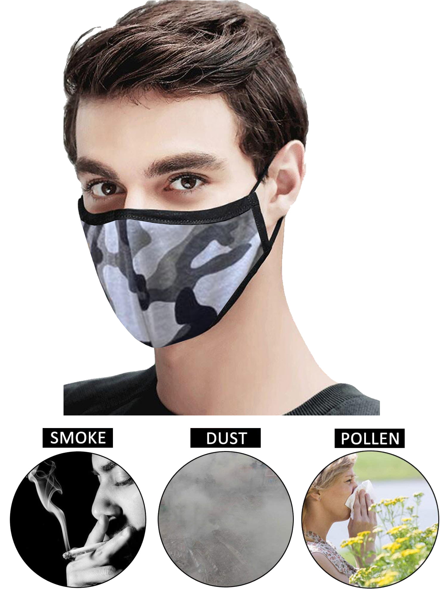 2 Ply Fabric Mask - Black Chevron with Diamonds