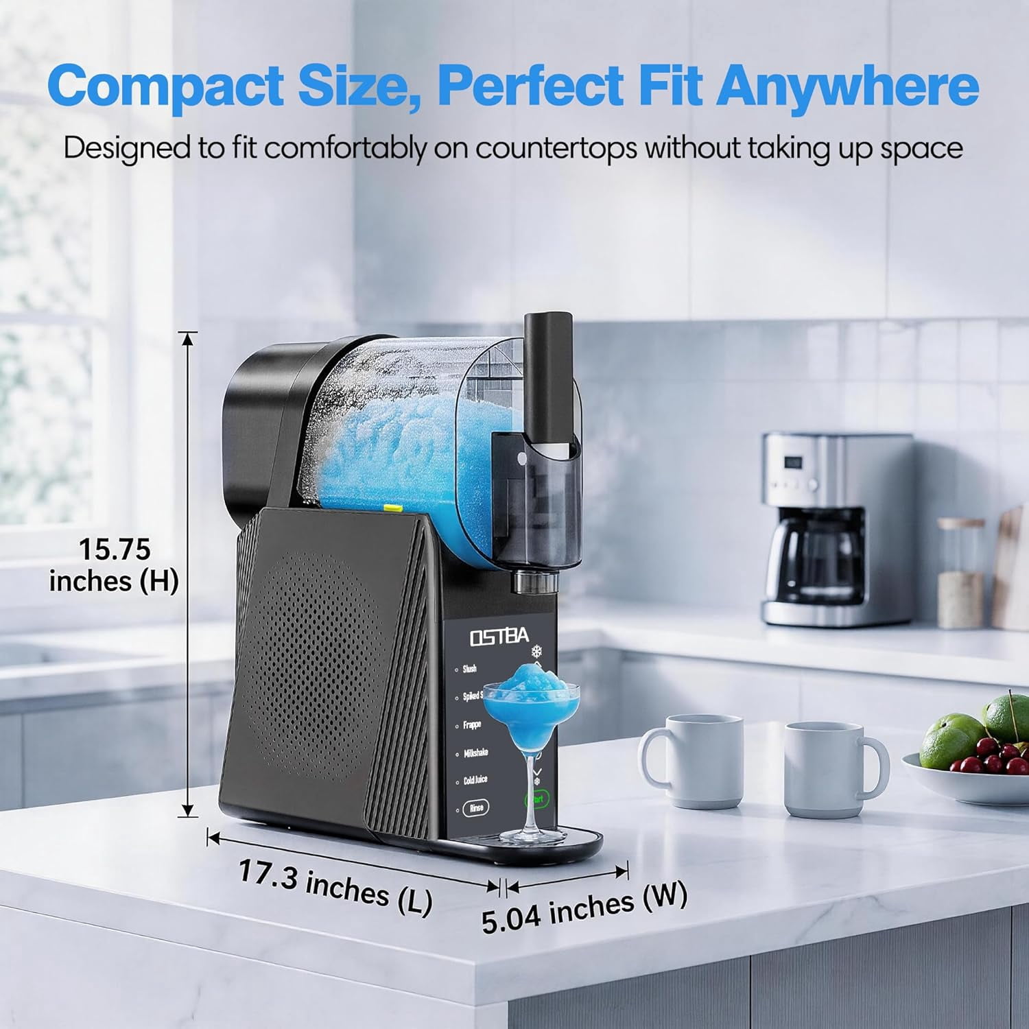 OSTBA Slushie Machine for Home, 88oz Slushy Maker, No Ice Needed Frozen Drink Machine with One-Touch Operation, 6 Preset Programs & Self-Clean Function for Margarita, Smoothie & Frozen Cocktails