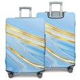 thumbnail image 2 of Stretch Luggage Cover L(25-28in)– Elastic Travel Suitcase Protector with Handle Openings & Bottom Closure, Washable Polyester Spandex Suitcases Cover, Abstract Marble Print, 2 of 5