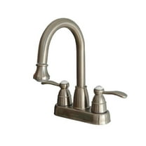 Belle Foret 4" Centerset 2-Handle High-Arc Bathroom Faucet, Stainless Steel