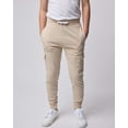 thumbnail image 2 of Real Essentials 3 Pack: Boys' Cotton Fleece Cargo Joggers Athletic Sweatpants - Kids Casual Sports Pants Pockets (Ages 6-16), 2 of 6