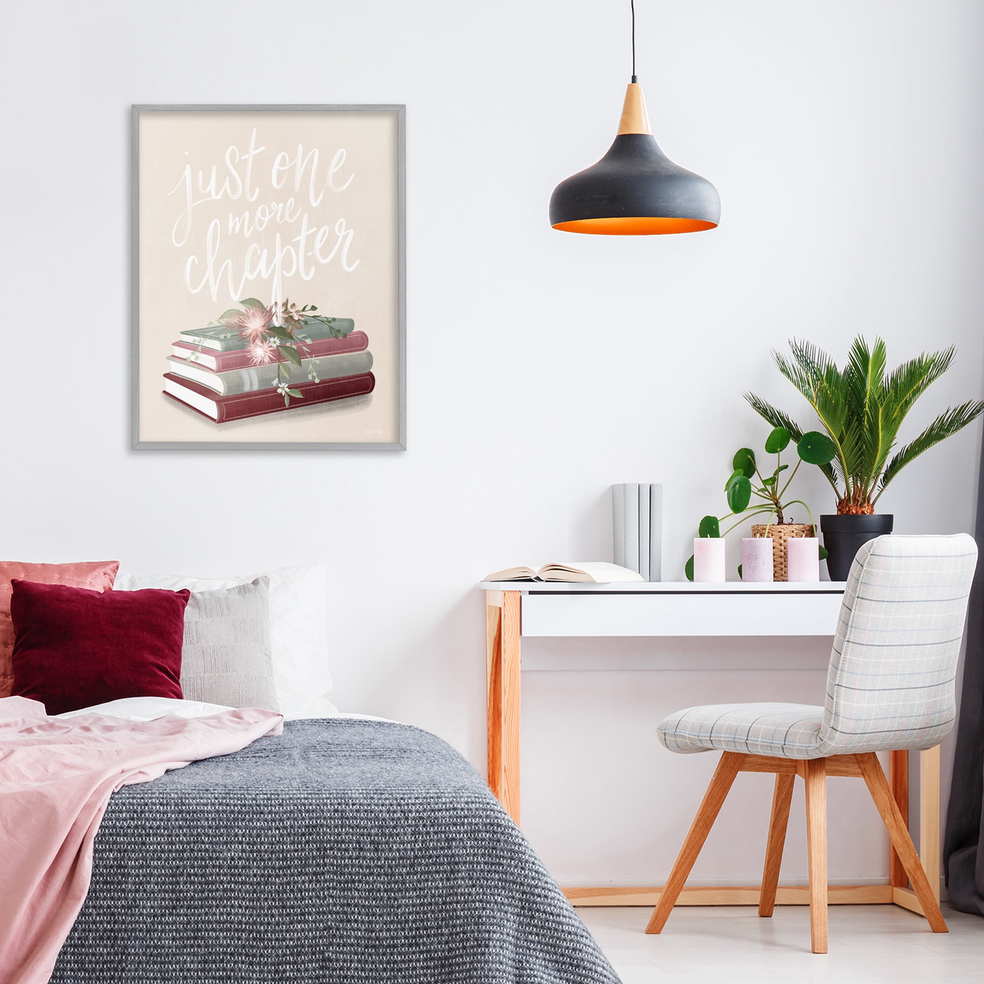 Stupell Industries One More Chapter on Beige Gray Framed Giclee Art, design by House Fenway
