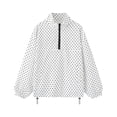thumbnail image 6 of LumiAtelier Ladies Soft Knit Polka Dot Pullover Half Zip Stand Collar Long Sleeve Windproof Cuff Sweatshirt For Fall Winter Daily Outing, 6 of 7