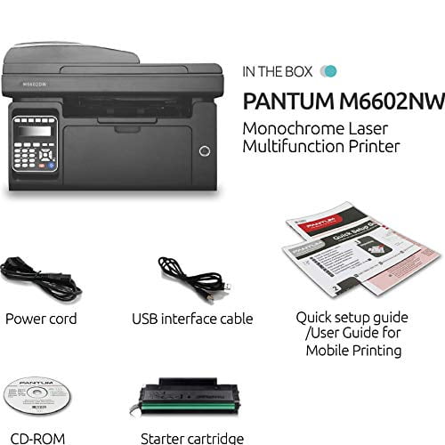 agricultores Contorno mosquito Pantum M6602NW Compact Wireless Monochrome All in One Laser Printer, Copy  Scan Convenient, Auto Document Feeder & Fax Mobile Printing - Walmart.com