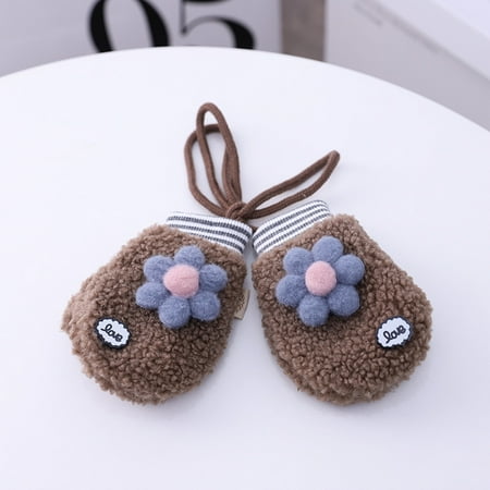 

Journey 1-3 Years Old Baby Winter Knit Gloves For Unisex Toddler Winter Knitted Warm Gloves Lamb Wool Fingerless Thick Mittens Coffee(Coffee)
