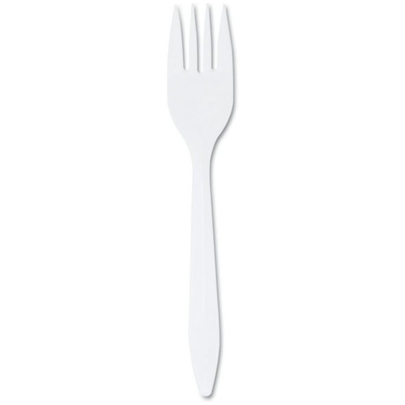 Style Setter Medium weight Plastic Forks, White - 1000/Carton