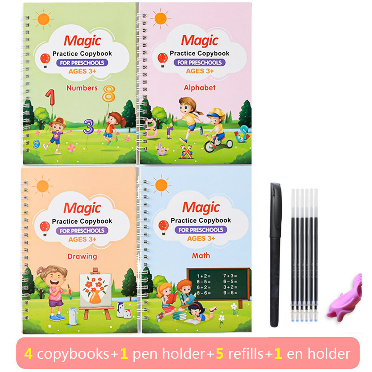 Magic Practice Copybook for Kids Grooved Handwriting Practice Ink
