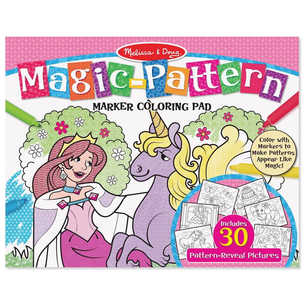 Melissa & Doug Magic-Pattern Marker Kids' Coloring Pad - Princesses ...