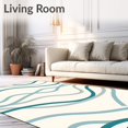 thumbnail image 2 of ODIKA 6x9 Machine Washable Non-Slip Area Rug, Modern Abstract Wave Motif with Water Ripple Accents Ultra Soft Rug, None, 573798, 2 of 7