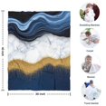 thumbnail image 4 of Blue Marble Gold Wave Pattern Blanket,Comfortable Soft Lamb Wool Throw Blanket,All Season,Warm Lightweight Blankets for Sofa Bed Couch Living Room Chair,30"x40", 4 of 4