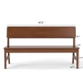 thumbnail image 4 of WILK Dining Bench with Back, 47.2" Modern Farmhouse Entryway Bench, Solid Wood Benches for Kitchen Apartment Small Space, Walnut, 4 of 4