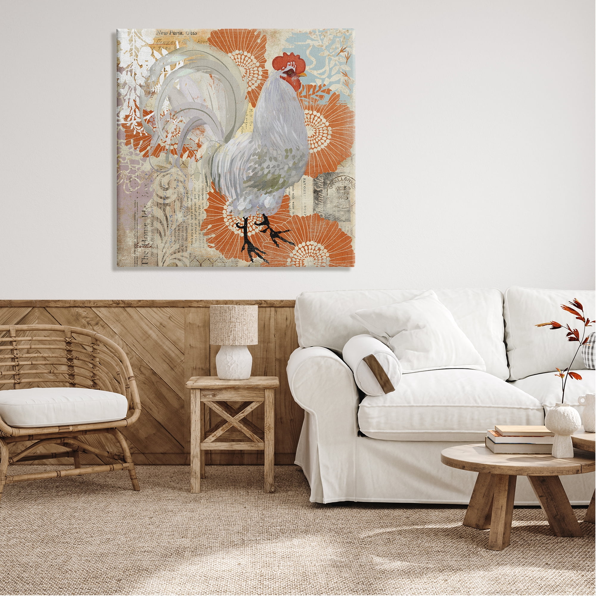 Stupell Floral Chicken Kitchen Collage Animals & Insects Painting Gallery Wrapped Canvas Print Wall Art