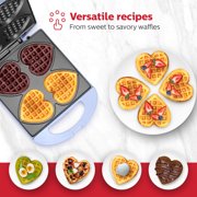 Holstein Housewares 4-Section Heart-Waffle Electric Belgian Waffle Maker, Lavender