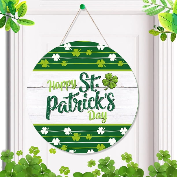 Letreros de madera para colgar en la pared, decoración del hogar, letreros de madera para puerta, números de puerta, festival irlandés, decoración del hogar para el Día de San Patricio, arte