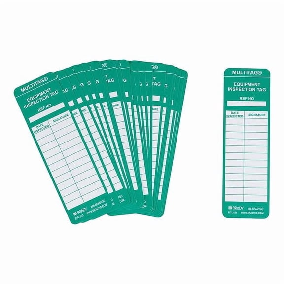 Brady Multitag(r) Insr,6-1/2 x 2 In,Grn,PK100 MUL-EITL535