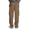 thumbnail image 3 of Dweltoz Men's Cargo Pants Baggy Loose Fit Trousers Straight Leg Casual Pants Elastic Waist Multi-Pocket Utility Pants,Khaki L, 3 of 3
