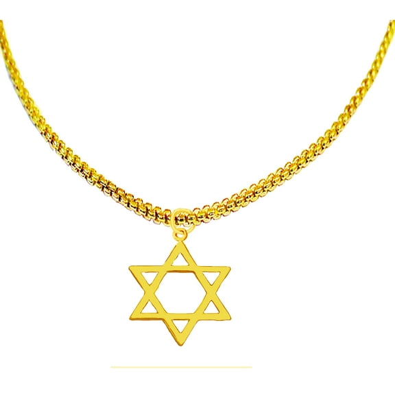 Jewish Jewelry, Antique 14KT Goldtone Star Of David On A  Adjustable box Chain Necklace. Will Fit Everyone, What A Wonderful Gift For Yourself Or Someone Special. A Great Bas/Bar Mitzvah Gift, ©2024
