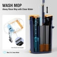 thumbnail image 3 of TOPCHANCES Flat Mop System, Mop and Bucket with Wringer Set, Flat Squeeze Mop with 2pcs Microfiber Pads (Blue), 3 of 10