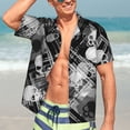 thumbnail image 7 of Kll Men'S Hawaiian Shirt Short Sleeve Button Down Beach Shirts-Seamless Pattern With Skulls, 7 of 7