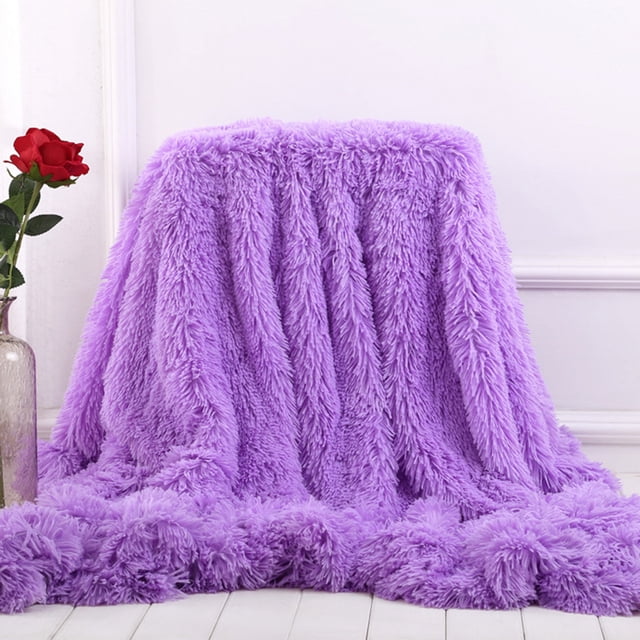 Soft Blankets for Beds Shaggy Faux Fur Blanket Ultra Plush Decorative Blanket White Blanket Bedding Sofa Cushion