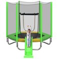 thumbnail image 4 of HOQBN Trampoline 7FT,Outdoor Recreational Trampoline with Safety Enclosure Net, Slide and Ladder,Easy Assembly,Green, 4 of 5