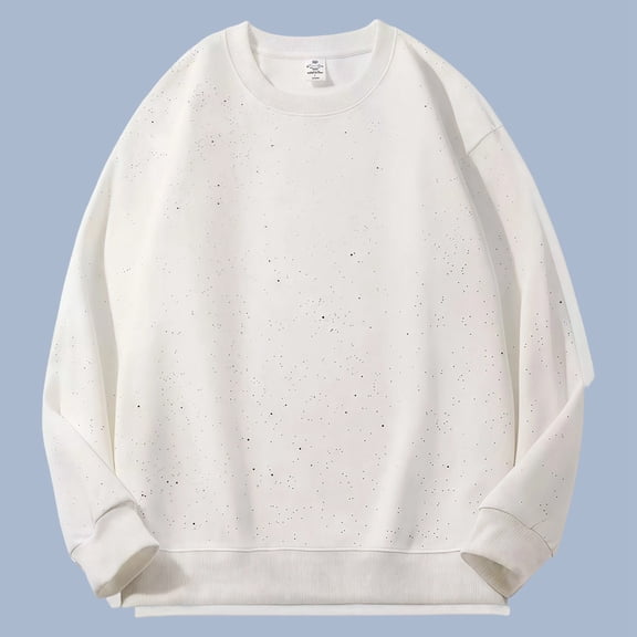 Glitter Crewneck Sweatshirt Mens & Women Pullover Shirt Sparkle Partywear Sweatshirt (White XXXL)
