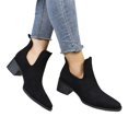 thumbnail image 4 of EKVAHL Women's Slip‑On Chelsea Ankle Boots, Low Heel Dress Booties, Casual Work Boots for Business Daily Black, 4 of 5